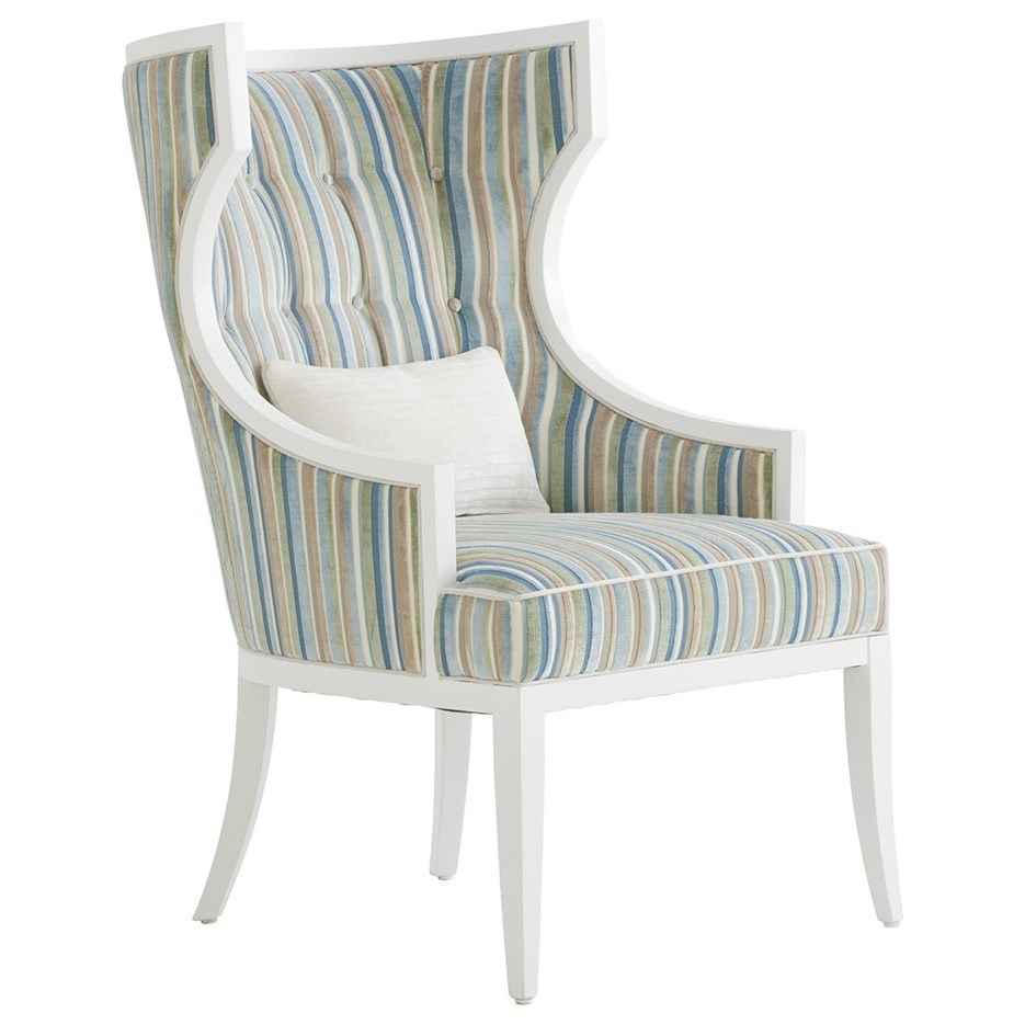 Wingback chair with wood trim sales